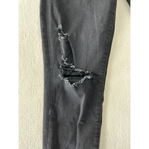 American Eagle Super Hi Rise Jegging Stretch‎ Women's 6 Regular Black Distressed - Picture 6 of 14